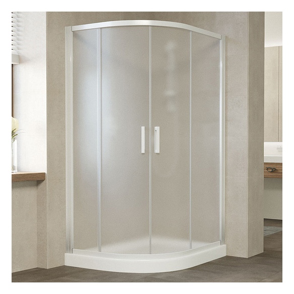 Душевой уголок Vegas Glass ZS-F 120*80 01 10 профиль белый, стекло сатин 