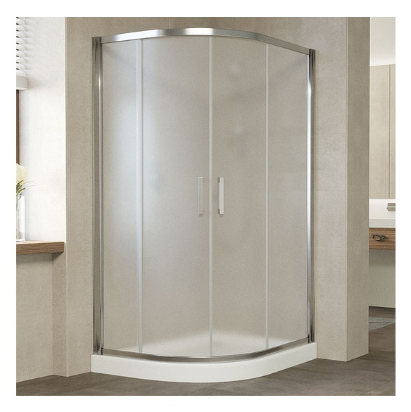 Душевой уголок Vegas Glass ZS-F 120*80 08 10 профиль глянцевый хром, стекло сатин 
