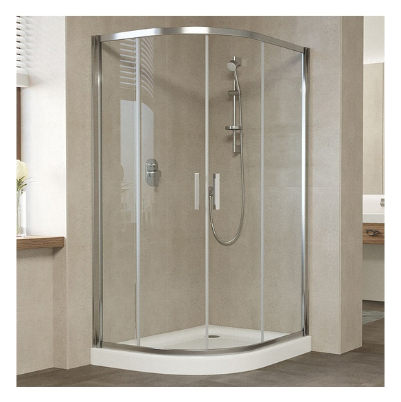 Душевой уголок Vegas Glass ZS-F 120*90 08 01 профиль глянцевый хром, стекло прозрачное 