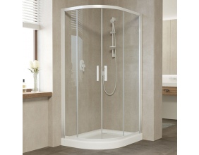 Душевой уголок Vegas Glass ZS-F 90*80 01 01 профиль белый, стекло прозрачное 