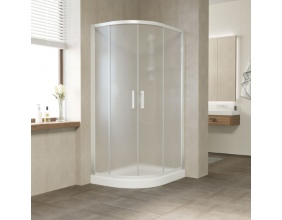 Душевой уголок Vegas Glass ZS-F 90*80 01 10 профиль белый, стекло сатин 