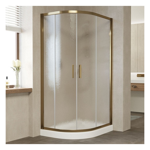 Душевой уголок Vegas Glass ZS-F 90*80 05 02 профиль бронза, стекло шиншилла 