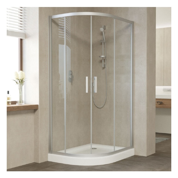 Душевой уголок Vegas Glass ZS-F 90*80 07 01 профиль матовый хром, стекло прозрачное 