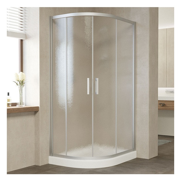 Душевой уголок Vegas Glass ZS-F 90*80 07 02 профиль матовый хром, стекло шиншилла 