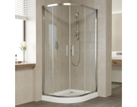 Душевой уголок Vegas Glass ZS-F 90*80 08 01 профиль глянцевый хром, стекло прозрачное 