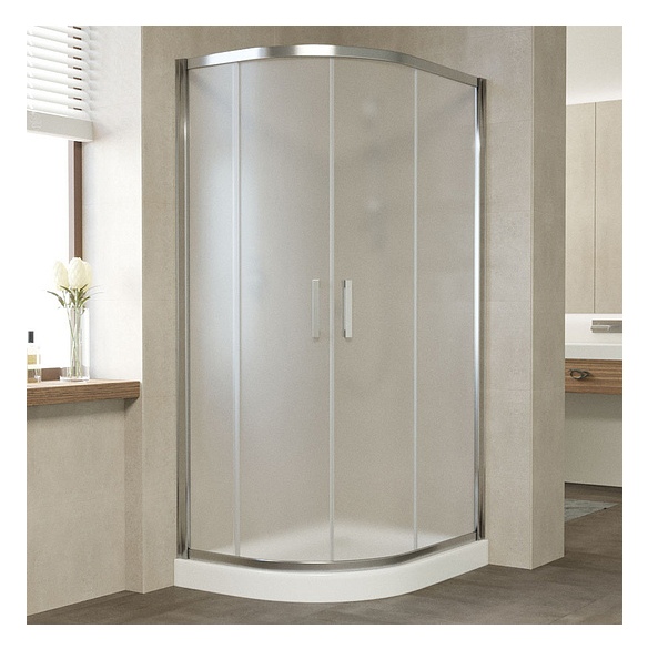 Душевой уголок Vegas Glass ZS-F 90*80 08 10 профиль глянцевый хром, стекло сатин 
